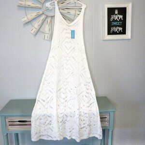 NWT Popvil White Crochet Swimsuit Cover-Up Dress Size Large